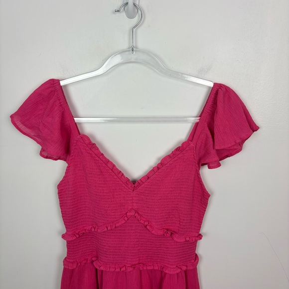 LoveShackFancy Ivella Dress Cotton Gauze Strawberry Moon Pink Size Small - Picture 3 of 8